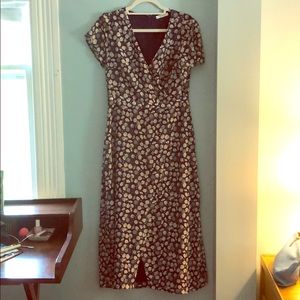 Madewell floral faux wrap midi dress!